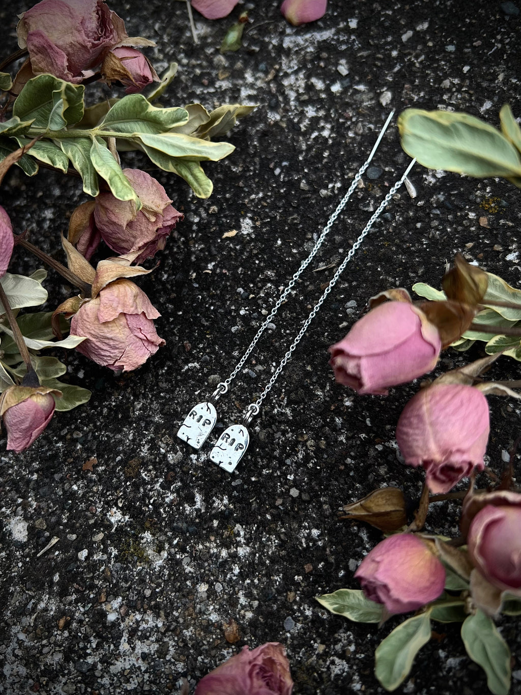 Petite Tombstone Threader Earrings