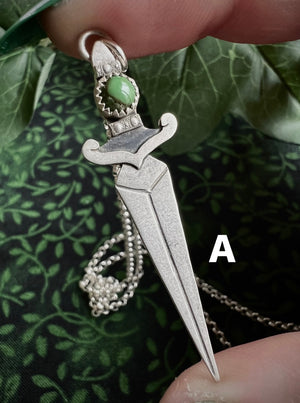 Green Dagger Necklace