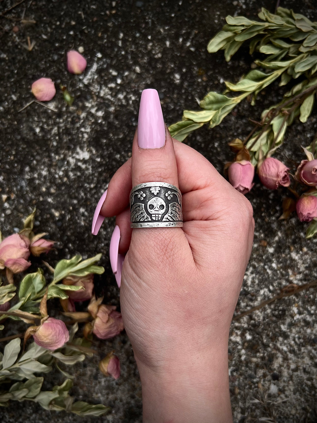Winged Death Head Ring; MTO
