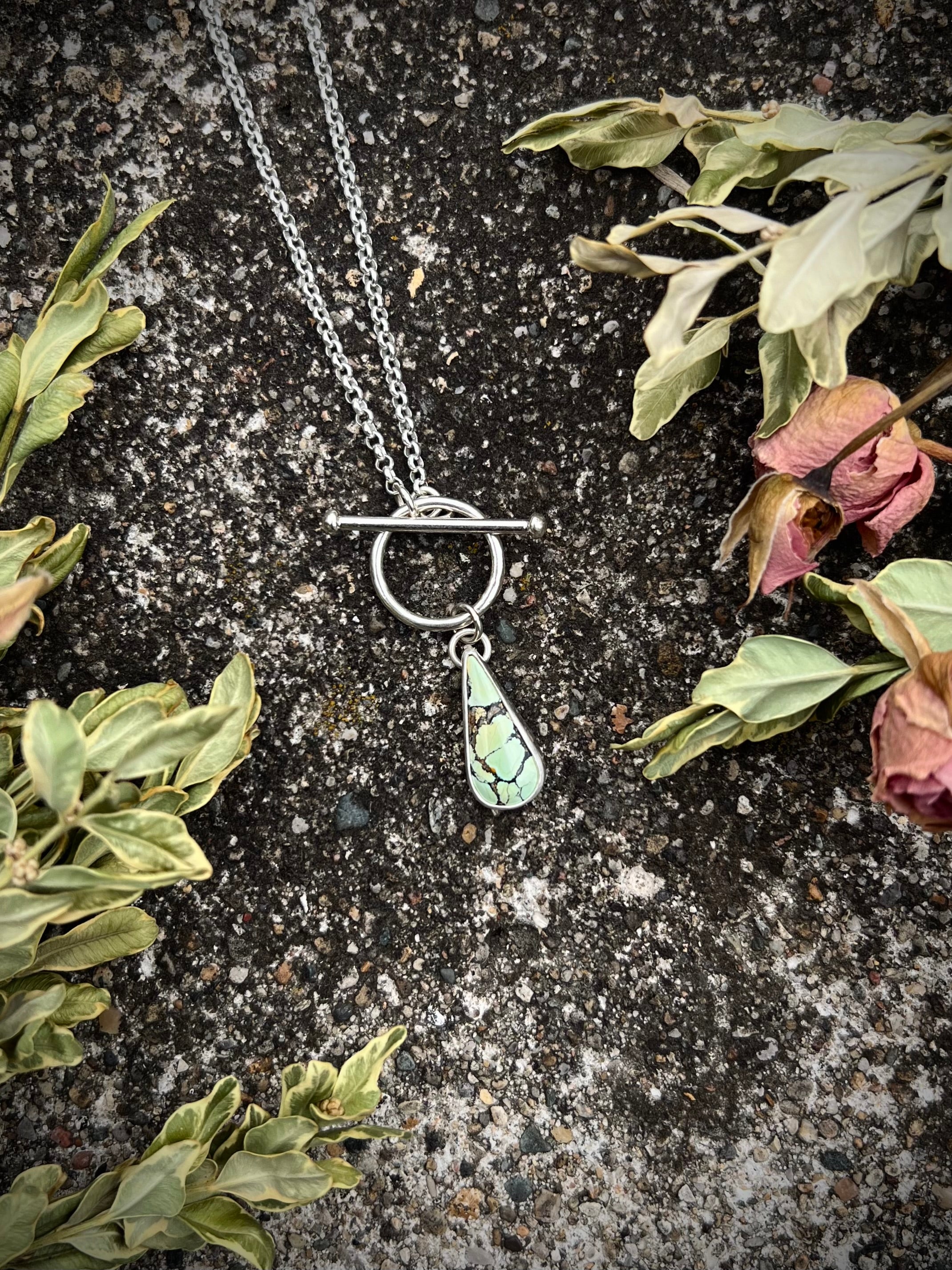 Mint Green Turquoise Toggle Necklace
