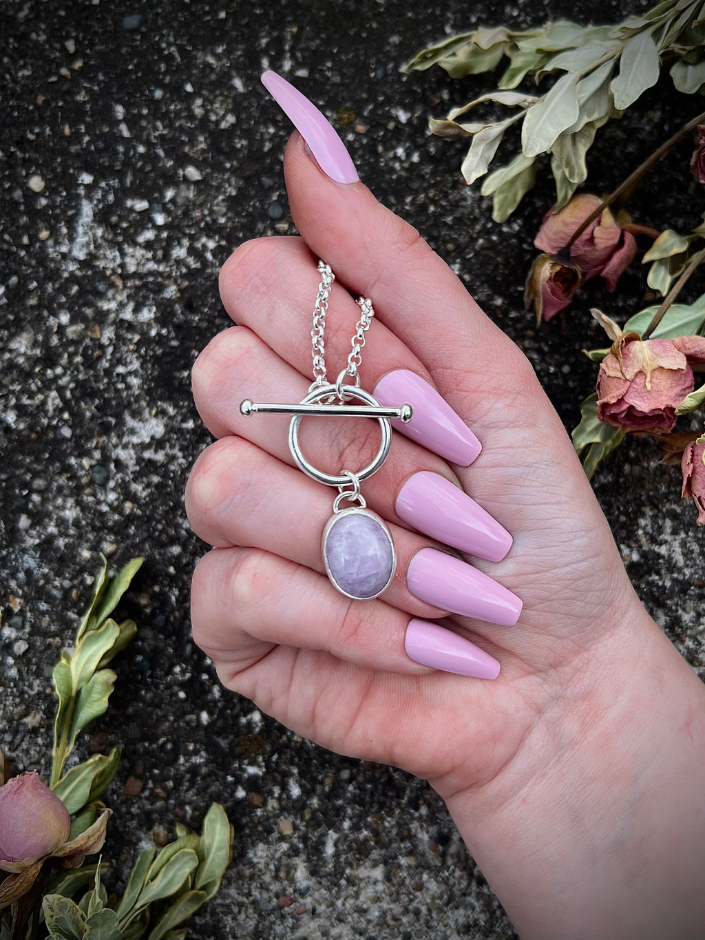 Kunzite Toggle Necklace