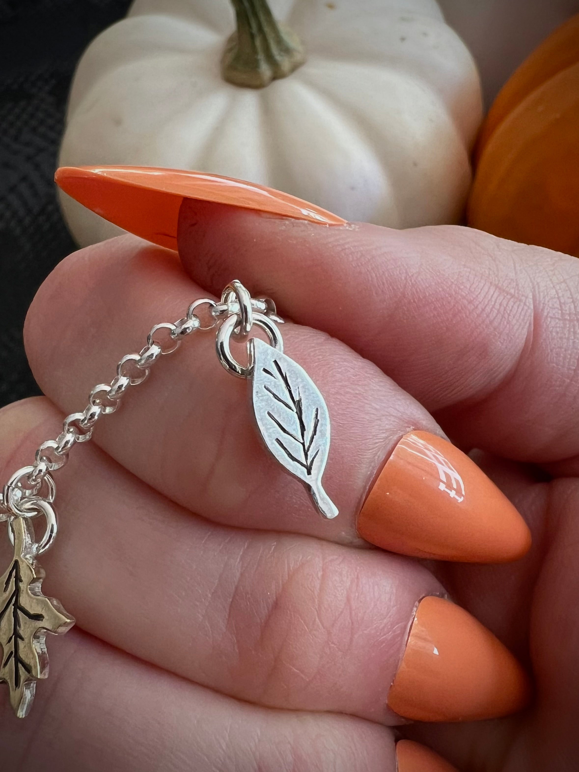 Leaf Bag Charm Necklace