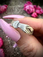 Clasped Hands Ring; MTO