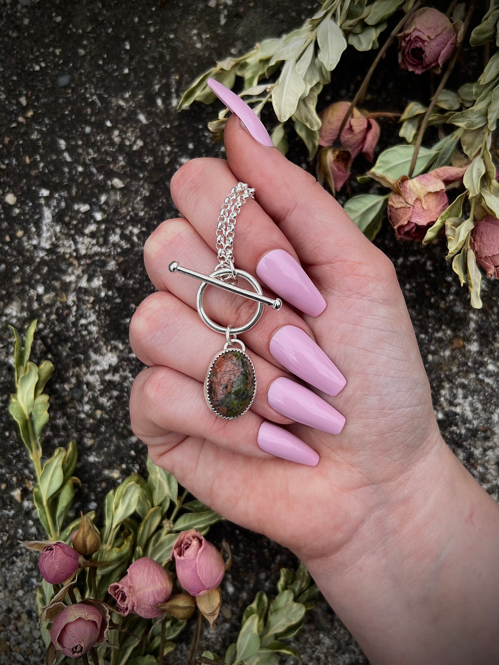 Unakite Toggle Necklace