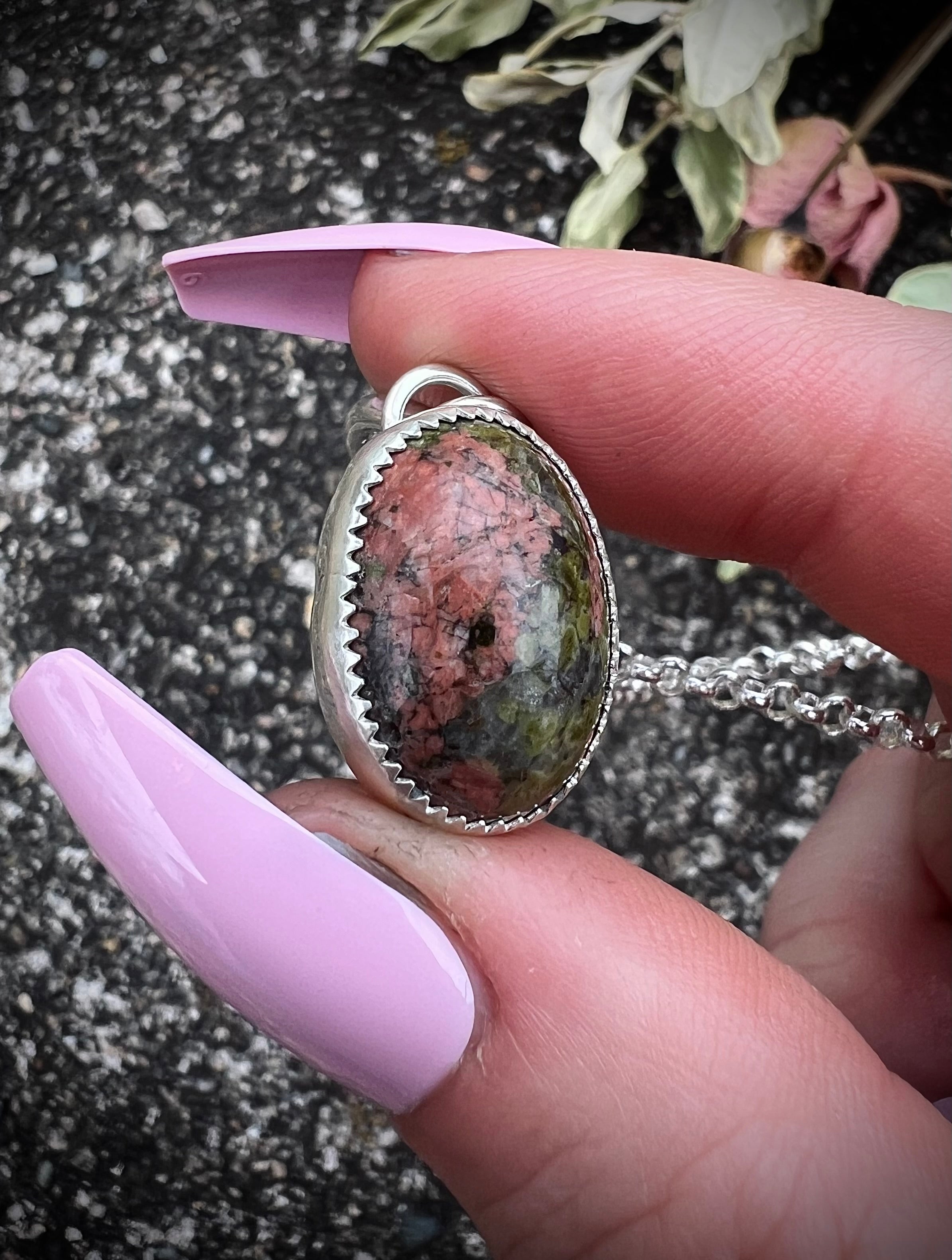 Unakite Toggle Necklace