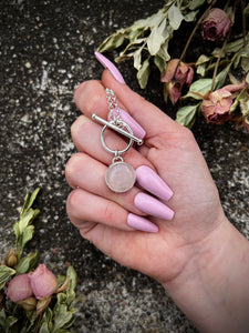 Rose Quartz Toggle Necklace