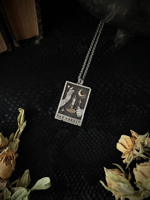 The Hermit Tarot Card Necklace