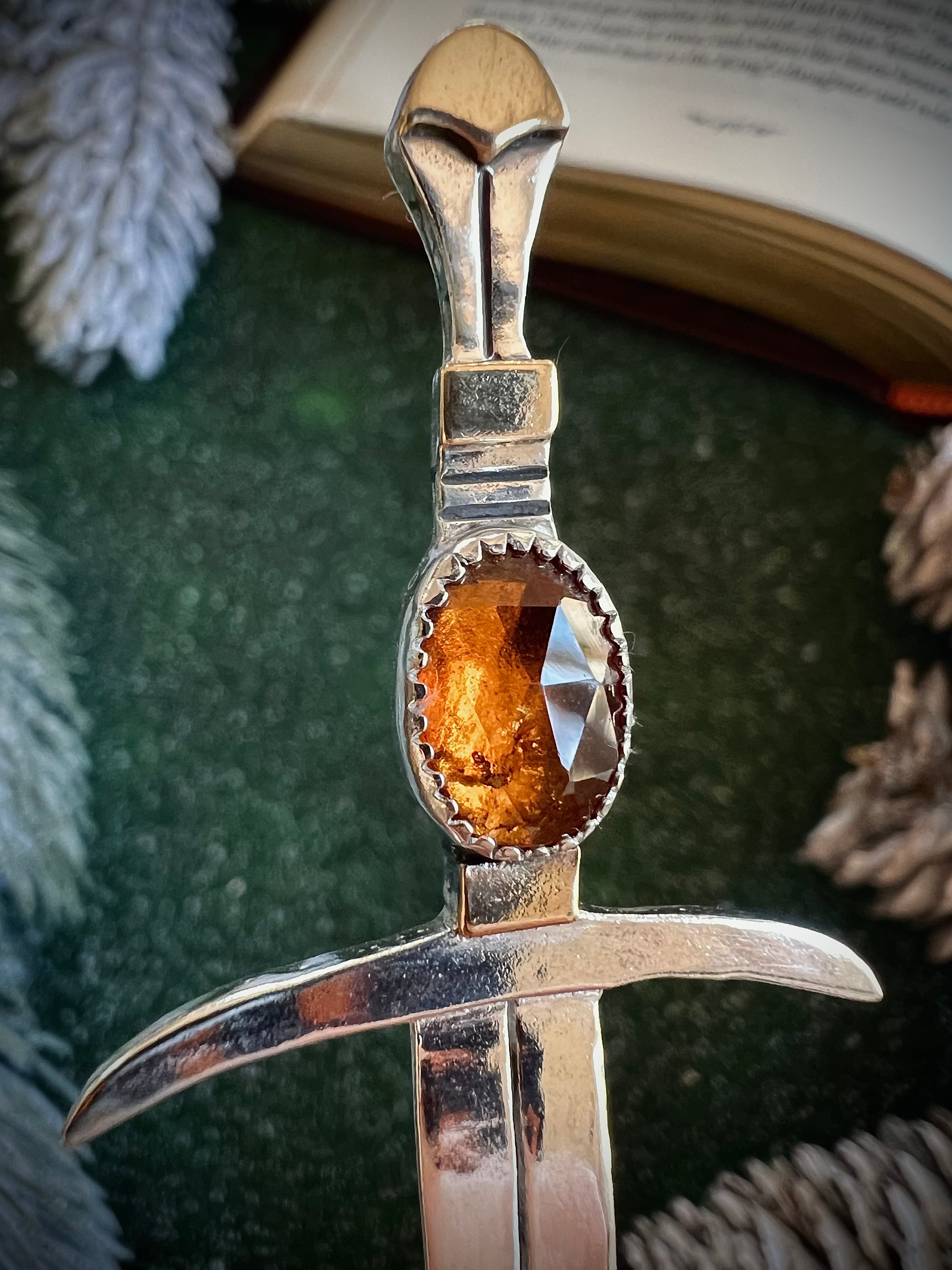 Hessonite Garnet Book Sword