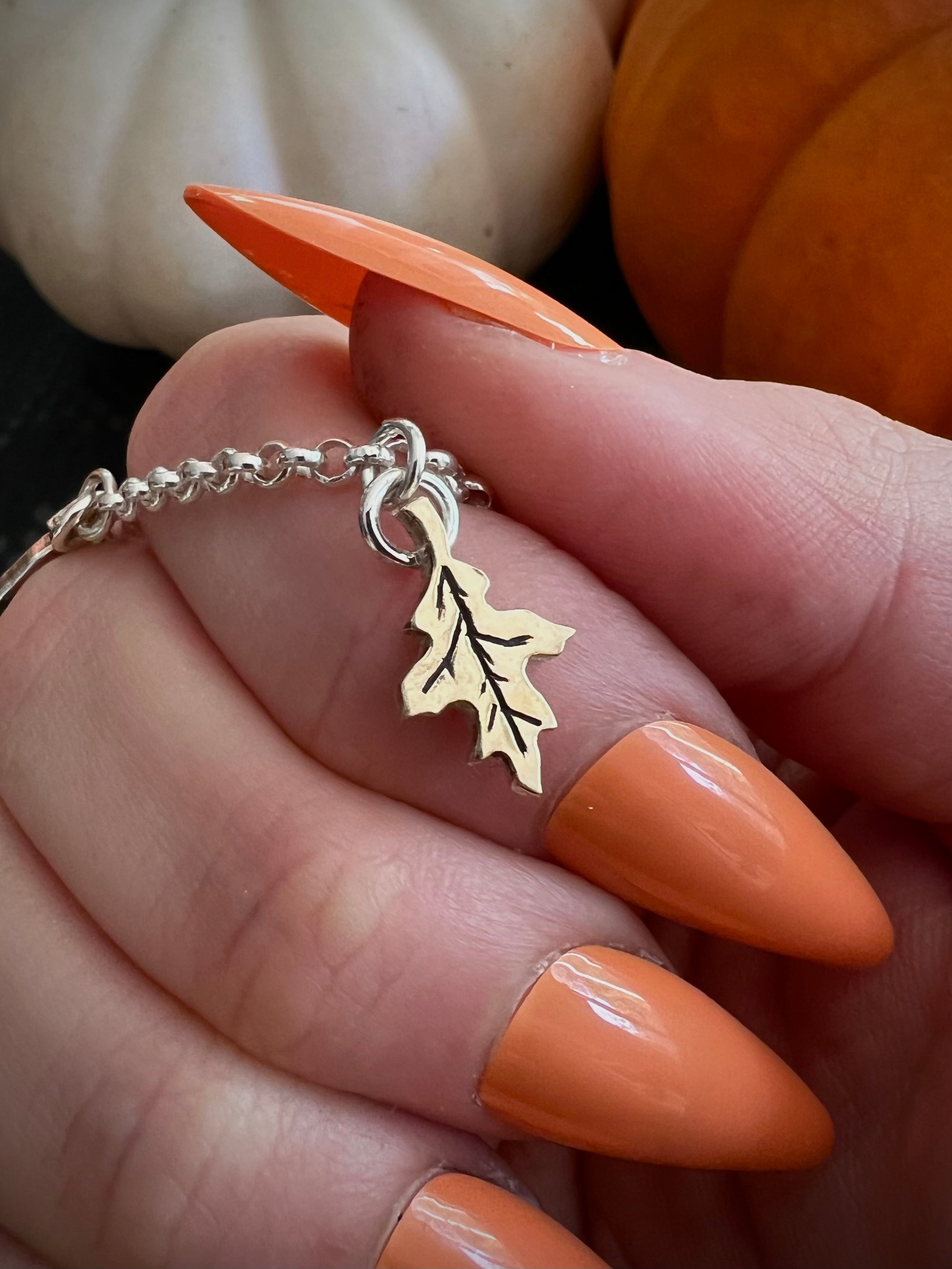 Leaf Bag Charm Necklace