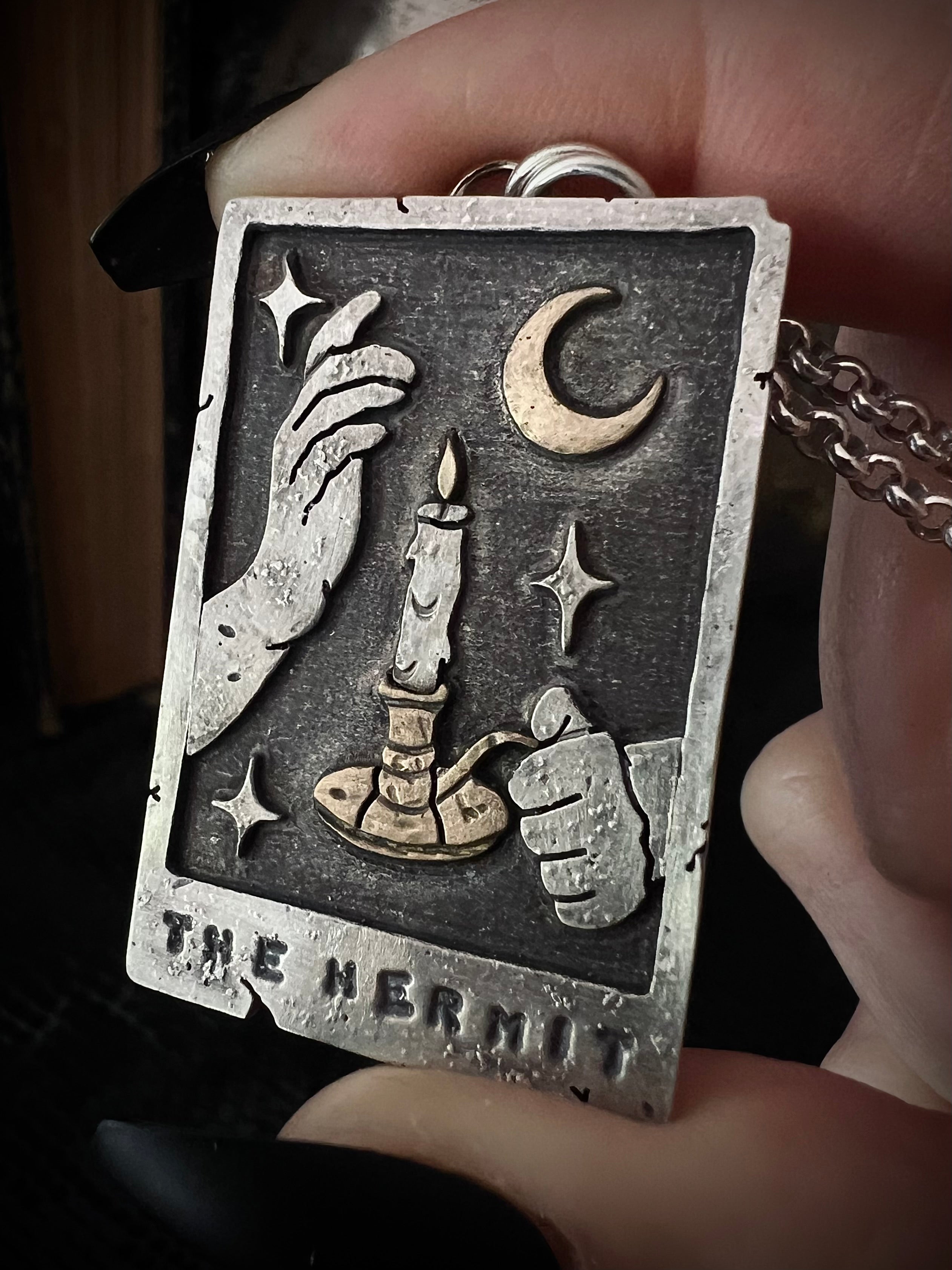 The Hermit Tarot Card Necklace