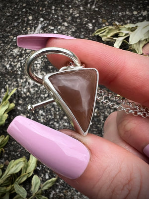 Peach Moonstone Toggle Necklace