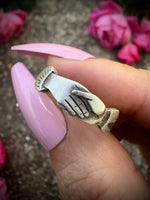 Clasped Hands Ring; MTO
