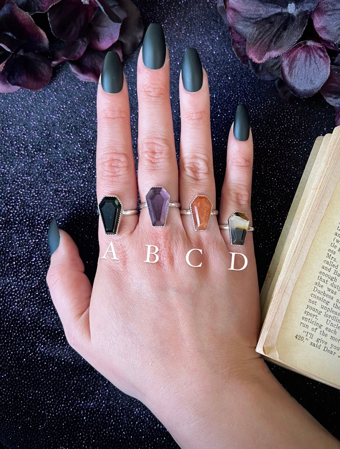 Coffin Gemstone Ring; MTO