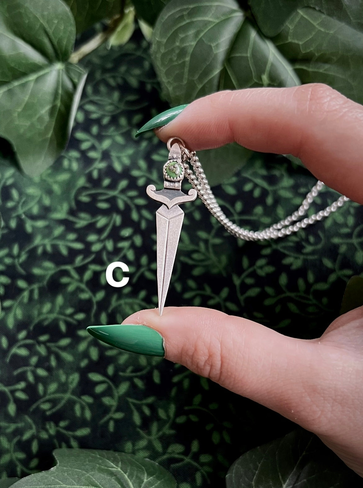 Green Dagger Necklace