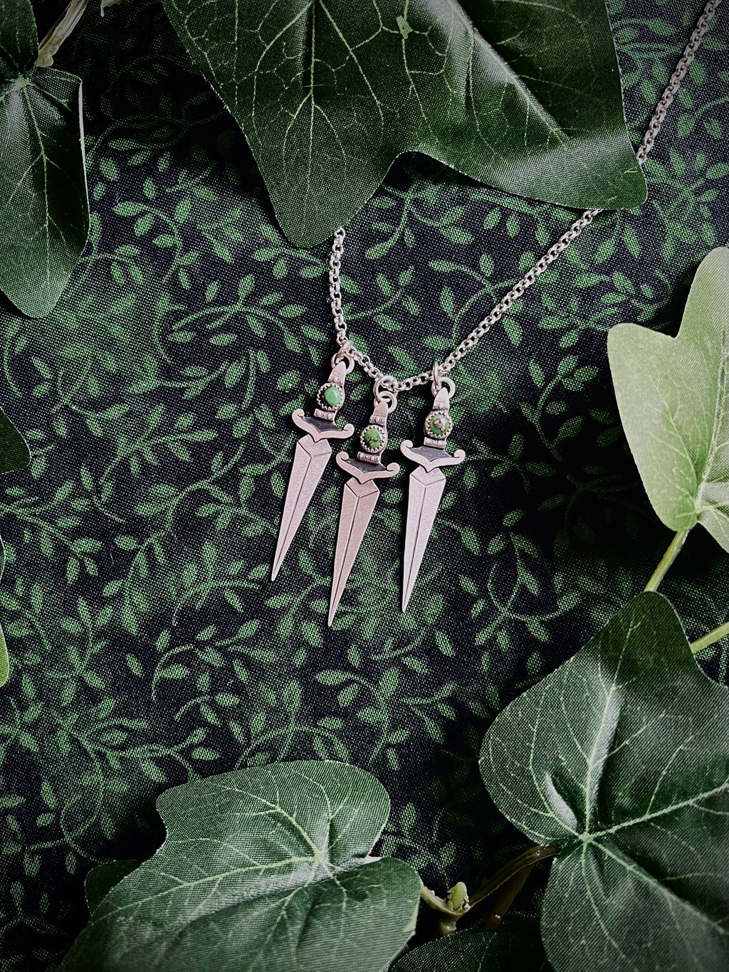 Green Dagger Necklace