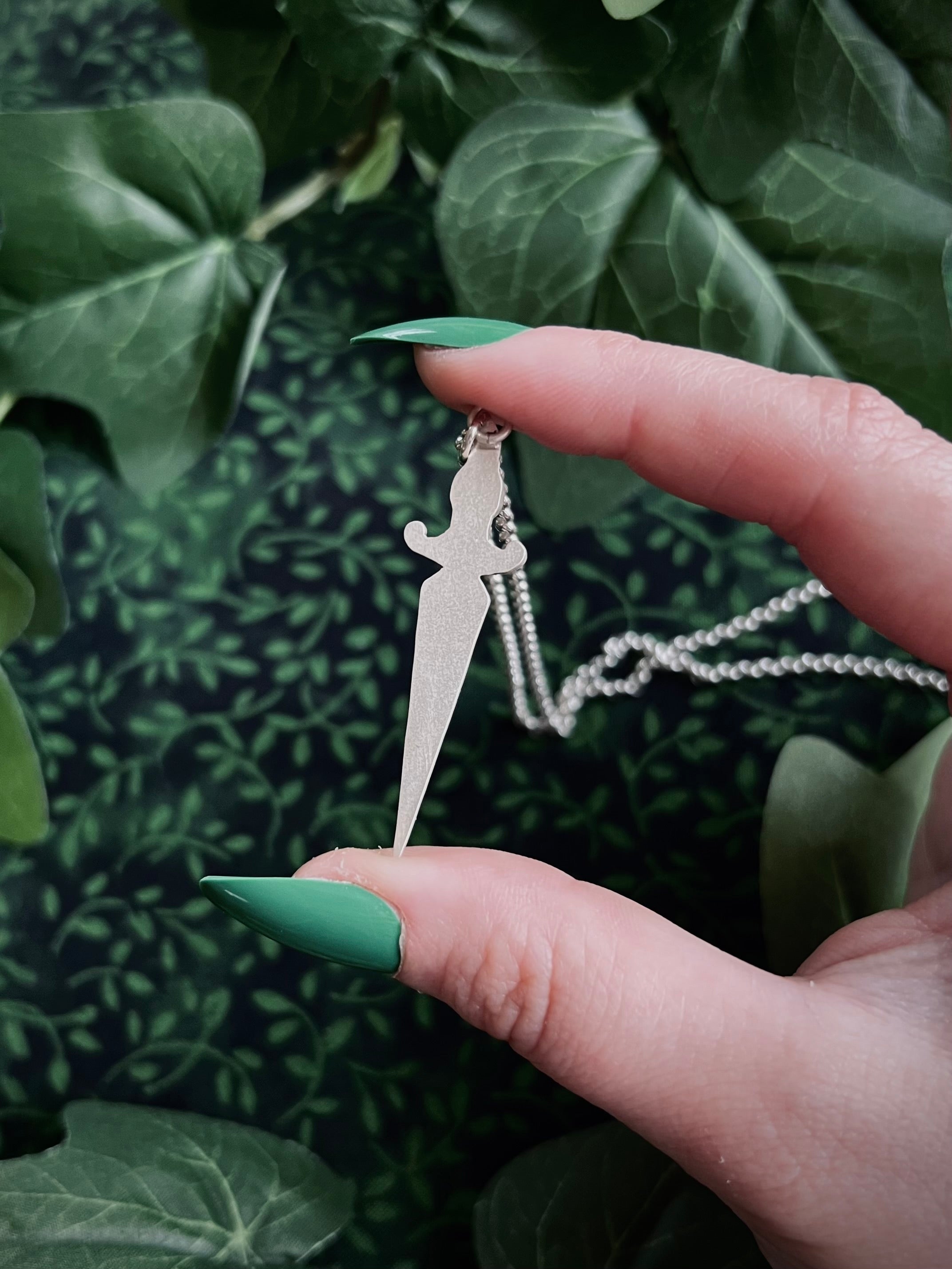 Green Dagger Necklace