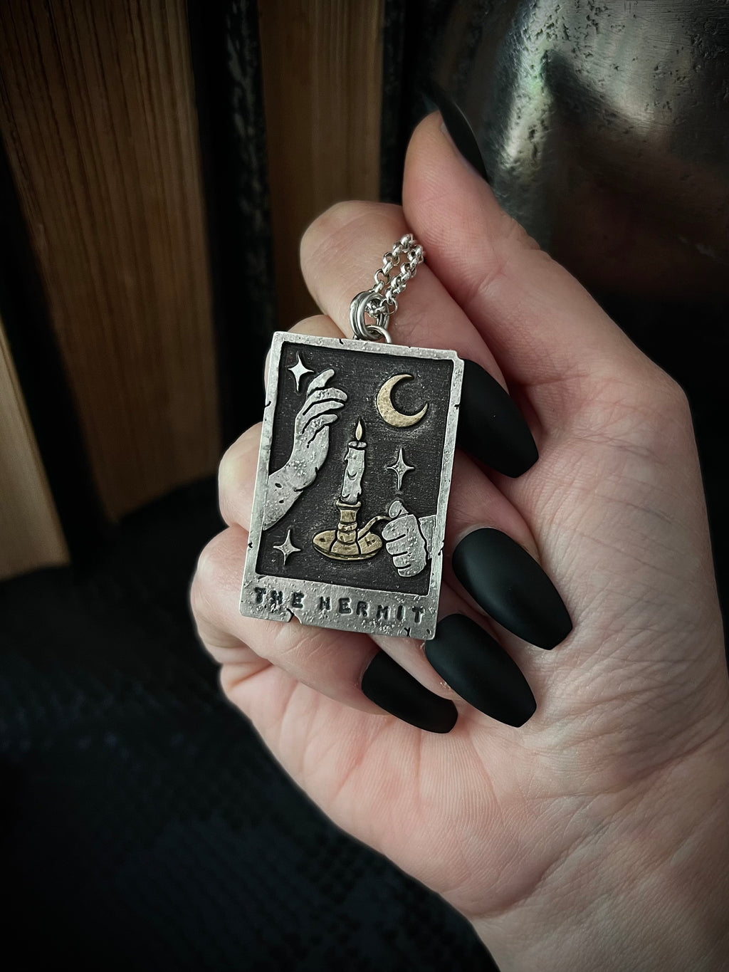 The Hermit Tarot Card Necklace