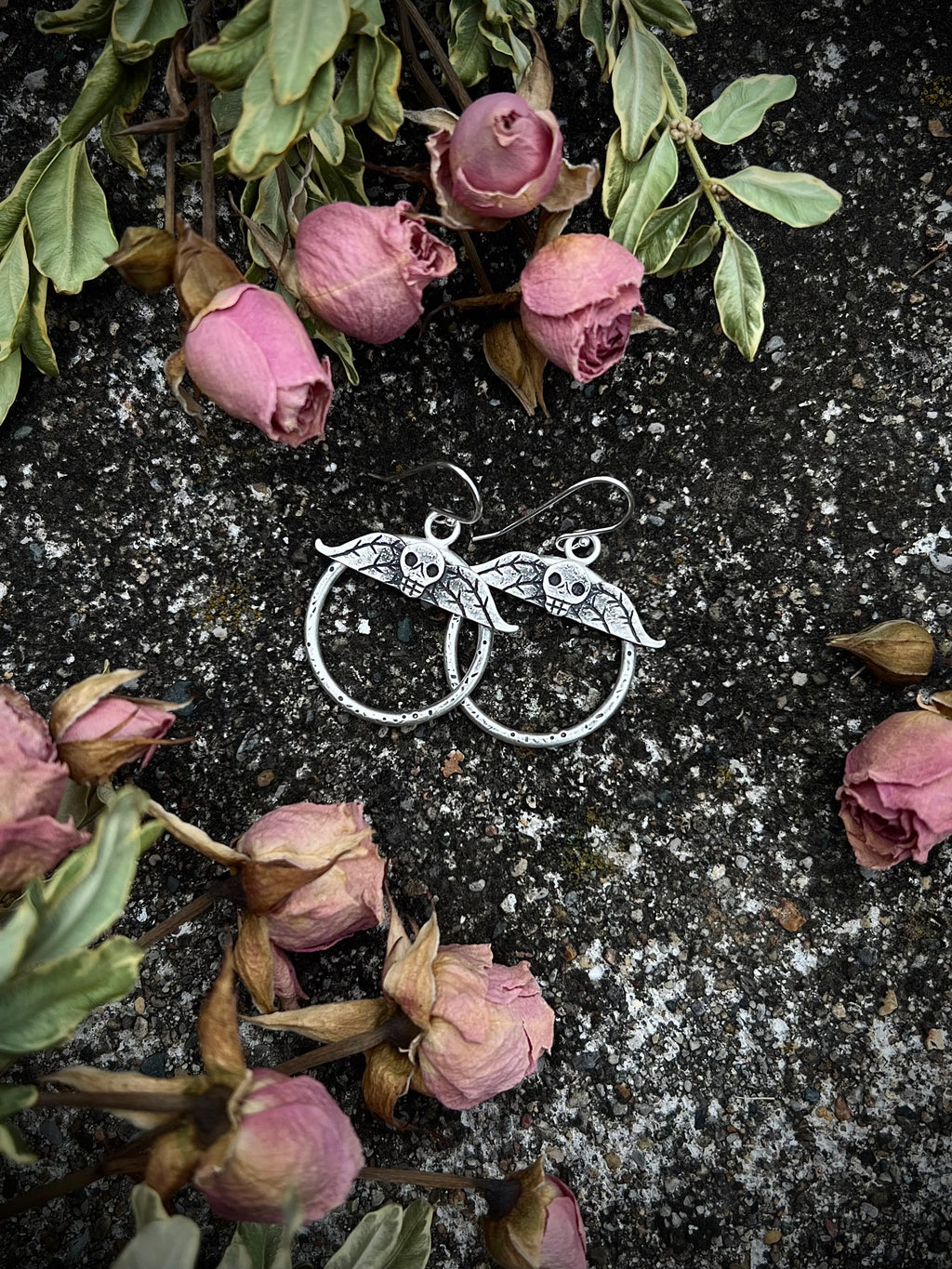 Winged Death Head Hoops