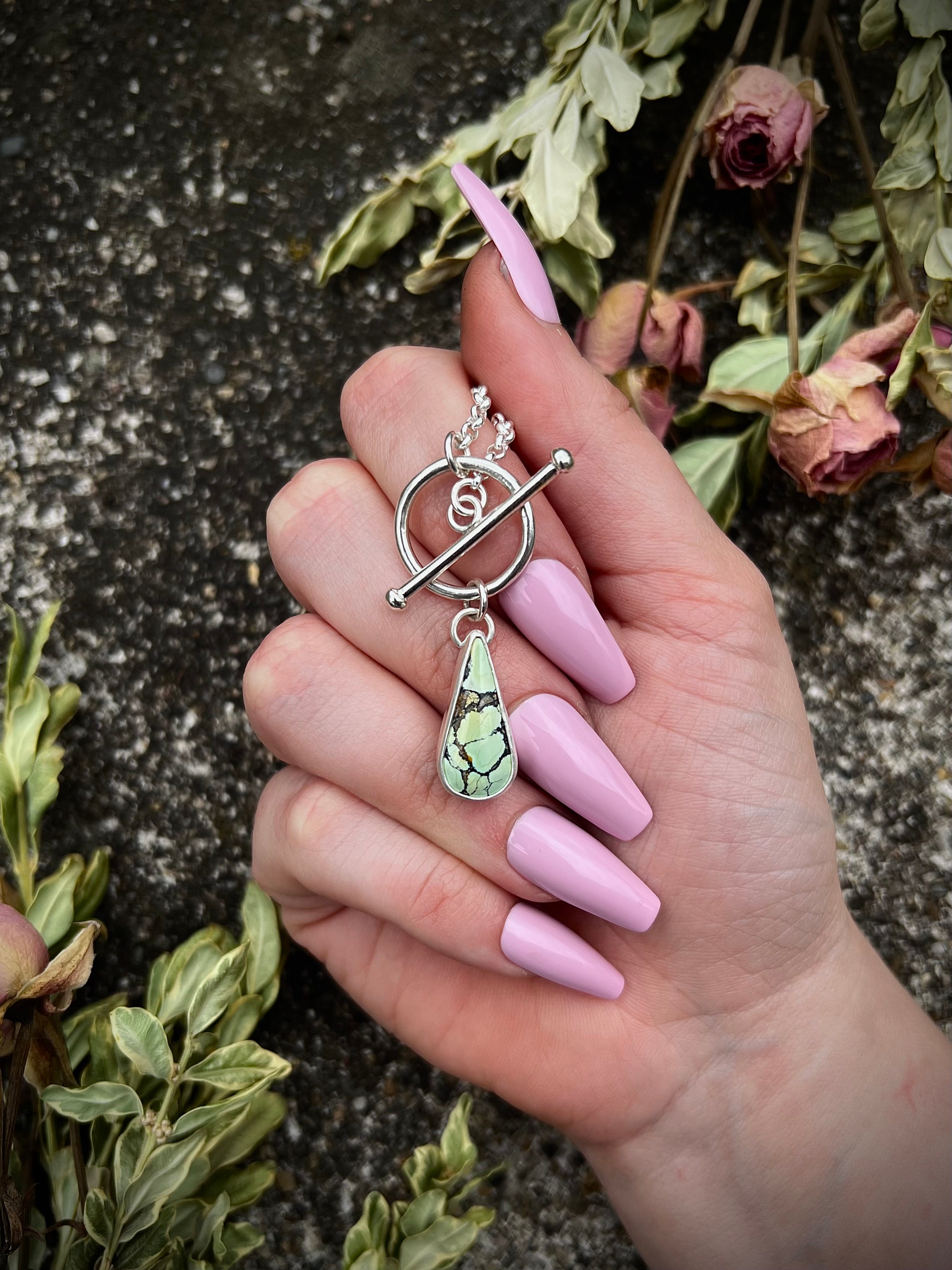 Mint Green Turquoise Toggle Necklace