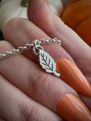 Leaf Bag Charm Necklace