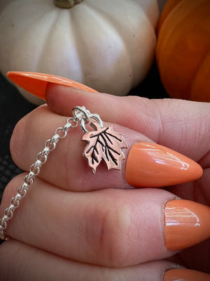 Leaf Bag Charm Necklace