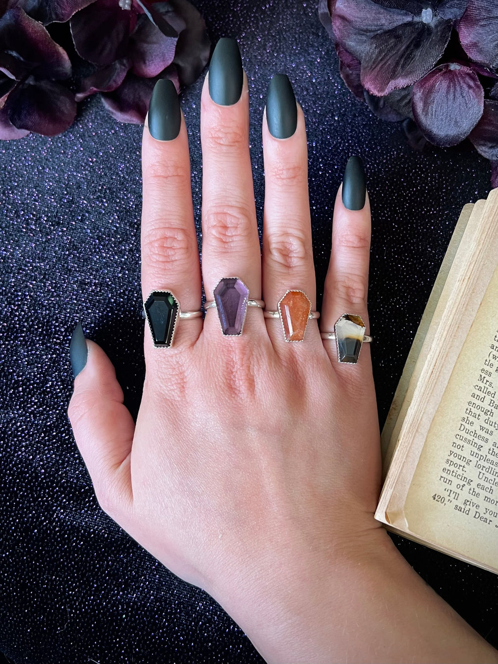 Coffin Gemstone Ring; MTO